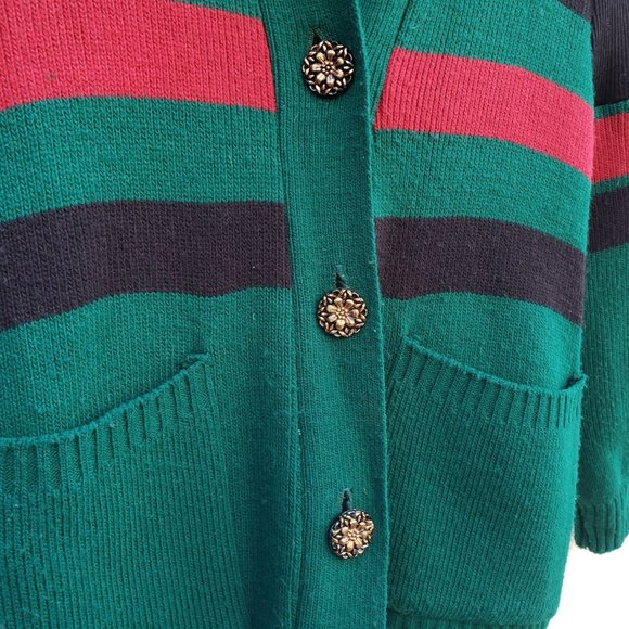 Vintage 90s Striped Designer Style Cardigan - Picture 8 of 10